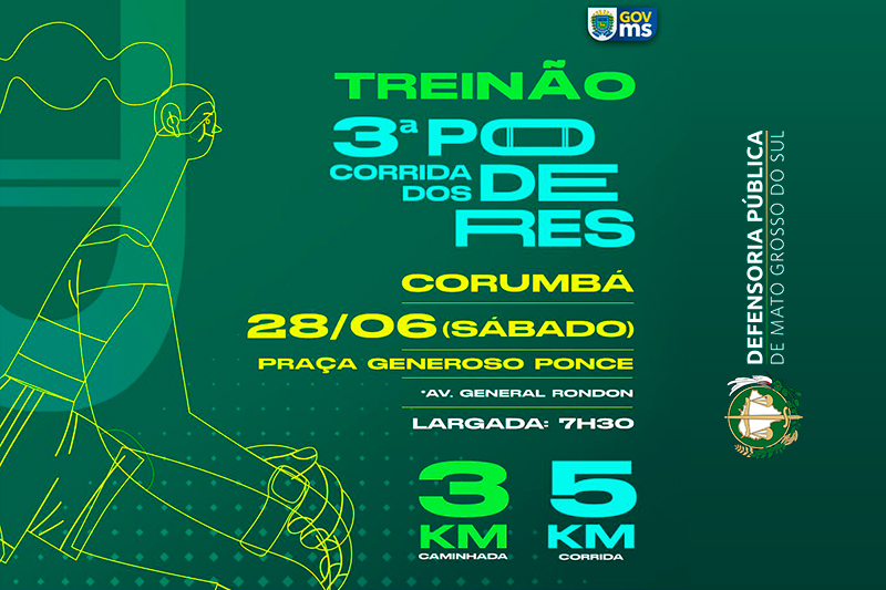 Defensoria Pública participa do treinão da 3ª Corrida dos Poderes em Corumbá